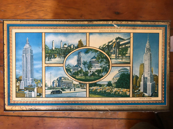 "Aeroplane View of Manhattan Island" box