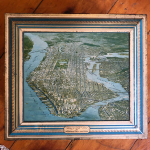 "Aeroplane View of Manhattan Island" box