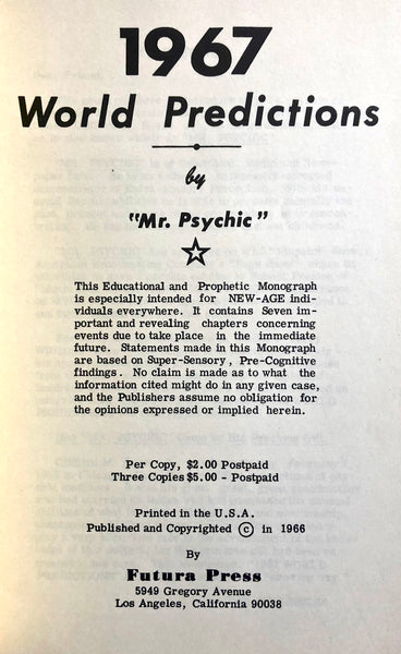 Psychic Predictions and UFOs