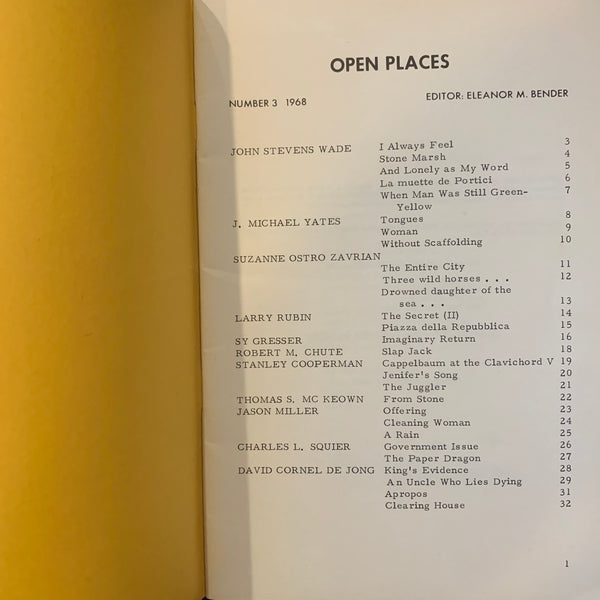 Open Places poetry compilation