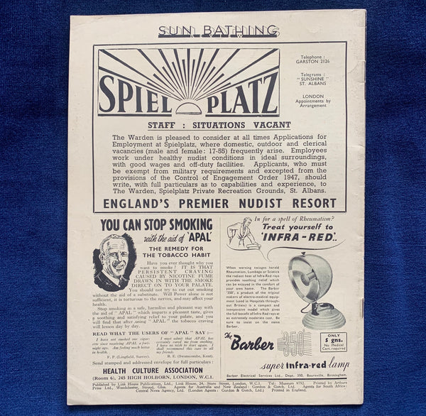 Sun Bathing Review Winter 1950