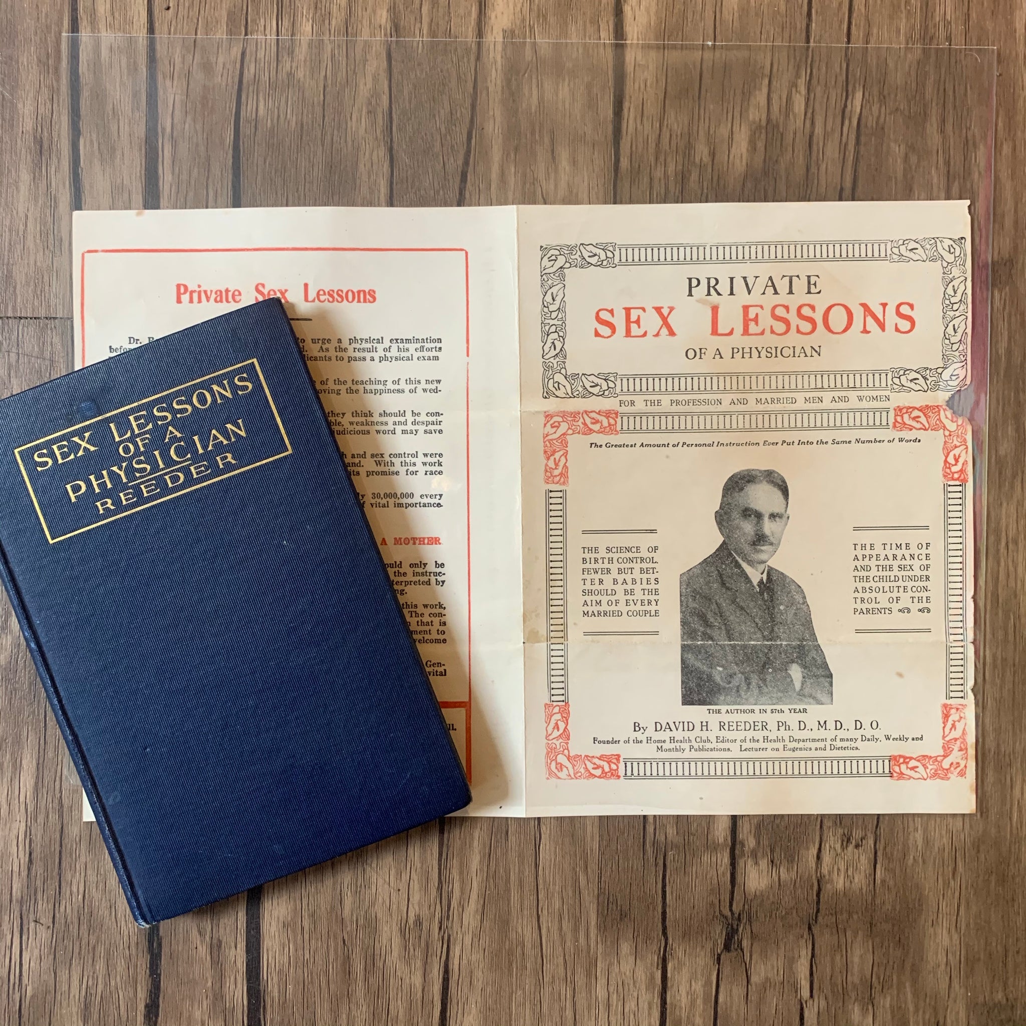 Private Sex Lessons of a Physician advertisement and book by David H. Reeder