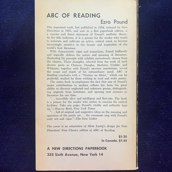 Ezra Pound ABC of Reading