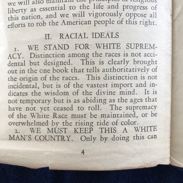 Ideals of the Ku Klux Klan