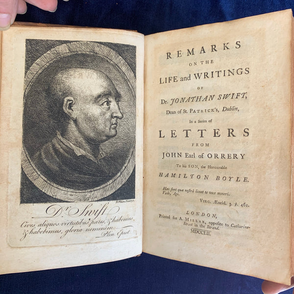 title page and portrait from orrery's letters on spift