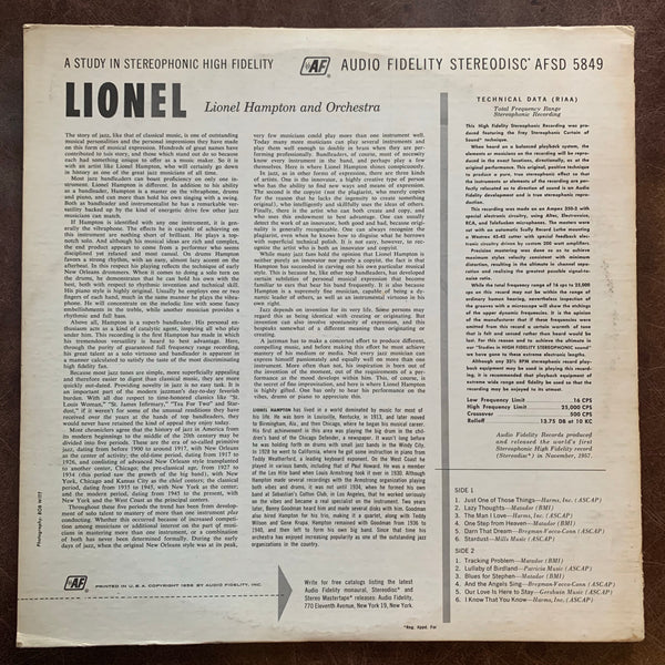 Lionel Hampton. Lionel plays drums, vibes, piano
