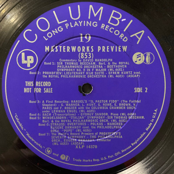 Columbia Masterworks - Preview Kit No. 16