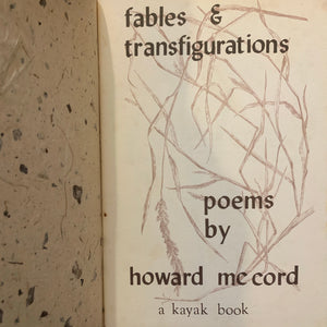 Fables and Transfigurations by Howard McCord poetry
