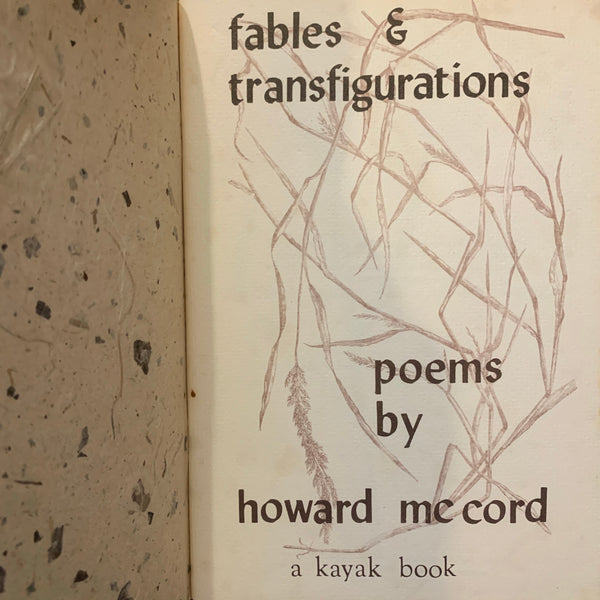 Fables and Transfigurations by Howard McCord poetry