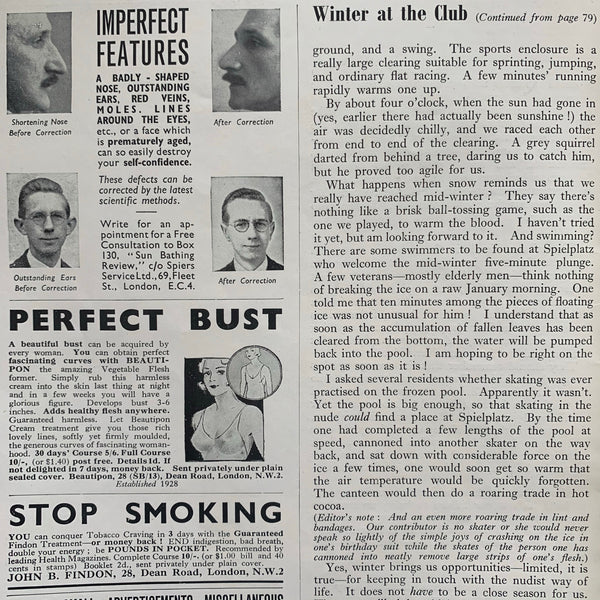 Sun Bathing Review Winter 1950
