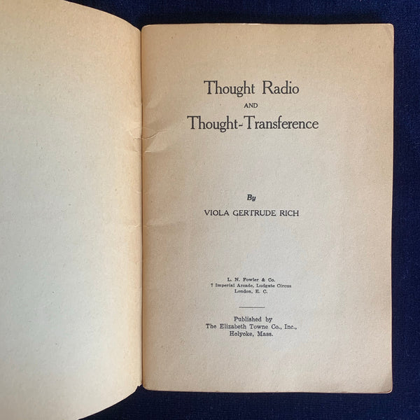 Thought Radio and Thought Transference