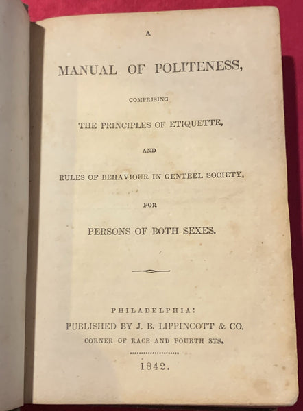 rare imprint: Manual of Politeness